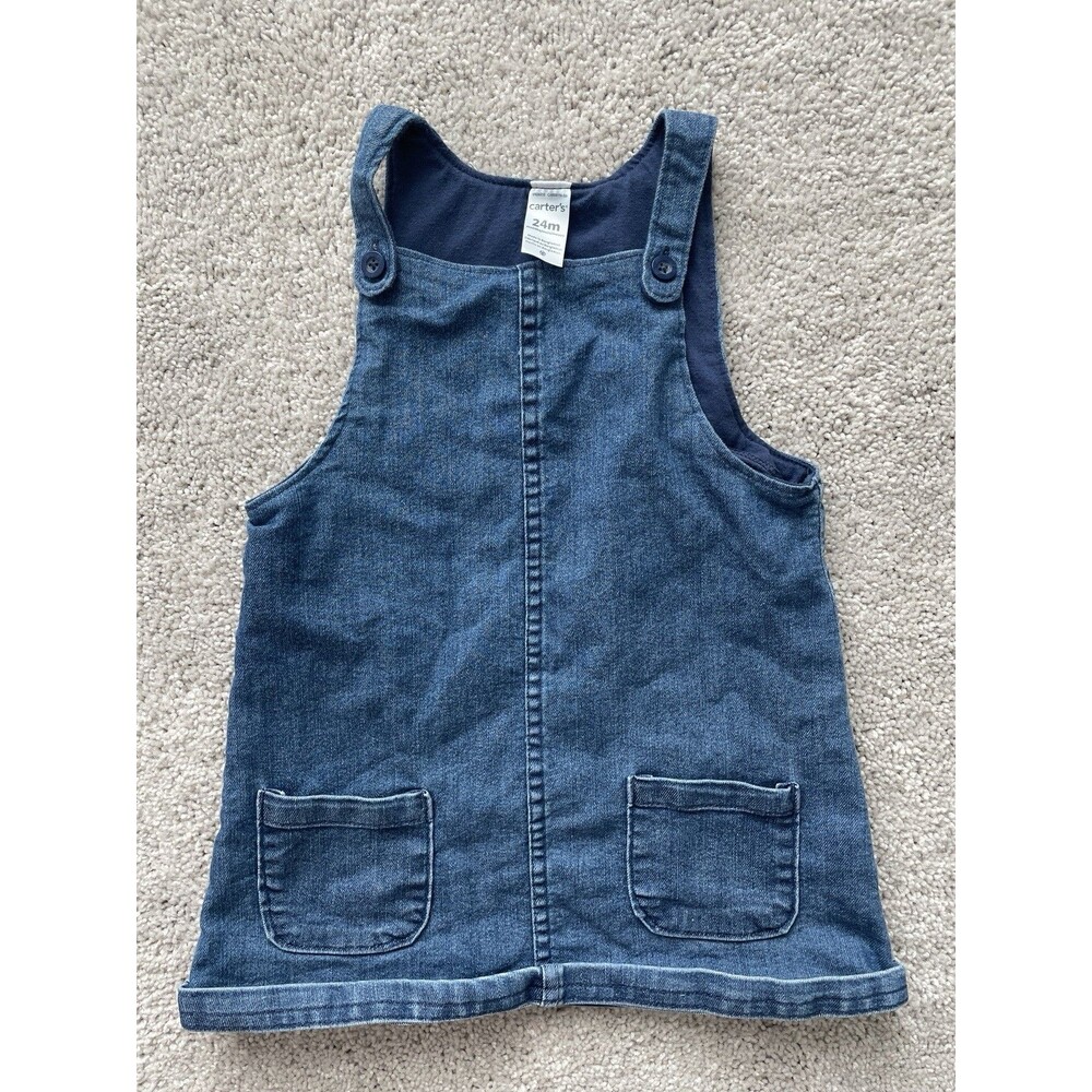 Carter's Girls Jean Skirtle Dress Blue Size 24 Months